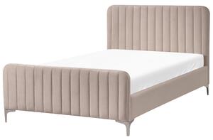 Postel Umělý samet LUNAN 120 x 200 cm Taupe