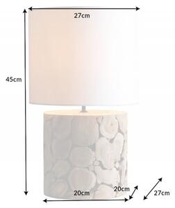 Stolní lampa PURE NATUR 45 CM bílá masiv železné dřevo Svítidla | Stolní