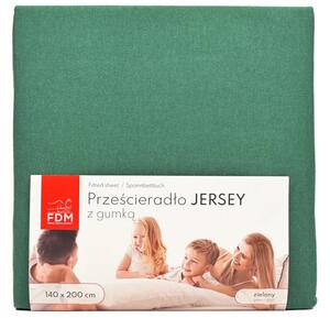 Prostěradlo JERSEY s gumou 80x200 cm ZELENÁ 100% bavlna