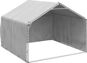 VidaXL Venkovní psí bouda s krytem 2x2x1,5 m pozinkovaná ocel [4105408]