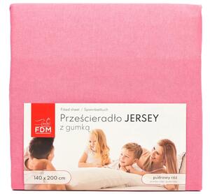 Prostěradlo JERSEY s gumou 80x200 cm RŮŽOVÁ 100% bavlna