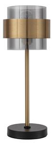 Nova Luce Stolní lampa SIANNA kouřové sklo mosazný zlatý kov E27 1x12W