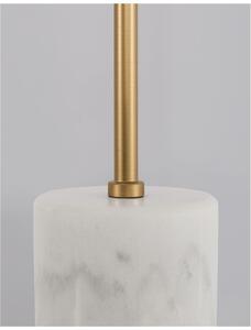 Nova Luce Stolní lampa CANTONA bílé opálové sklo mosaz zlatá a mramor G9 1x5W