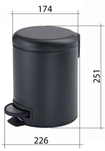 Gedy - Odpadkový koš POTTY 3 l Soft Close metalicky šedá