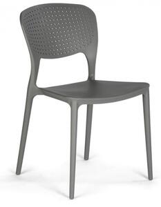 Plastová jídelní židle EASY II, šedá