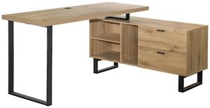ROHOVÝ PSACÍ STŮL, černá, barvy dubu, 150/120/75 cm Carryhome - Rohové psací stoly