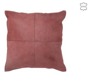 Designový polštář z jemné pravé kůže včetně výplně Rosé 45x45 cm