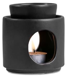 Černá keramická aromalampa na čajové svíčky