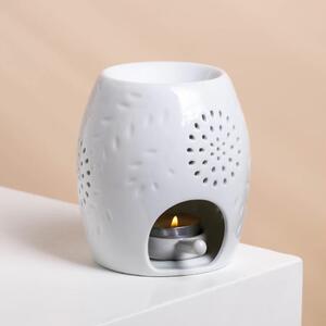 Bílá keramická aromalampa na čajové svíčky