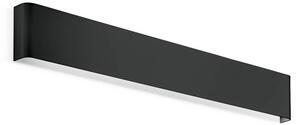 IDEAL LUX Nástěnné světlo Delta, černé, šířka 61 cm, 3 000 K, Černá, Obývací pokoj / jídelna, Hliník, Moderní, Nástěnné svítidlo