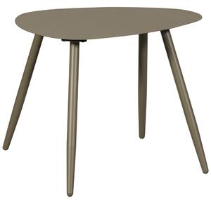 Hoorns Hnědozelený kovový zahradní odkládací stolek Aiwa 58 x 43 cm
