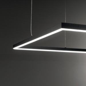 IDEAL LUX Ideal Lux LED závěsné svítidlo Oracle Slim 50 x cm černé 3 000 K, Černá, Obývací pokoj / jídelna, Hliník, Moderní