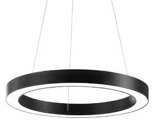 IDEAL LUX Ideal Lux LED závěsné světlo Oracle, Ø 70 cm, černé, 3 000 K, Černá, Obývací pokoj / jídelna, Hliník, Moderní
