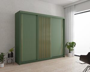 ARK - Šatní skříň GREEN, Zelená 250 cm
