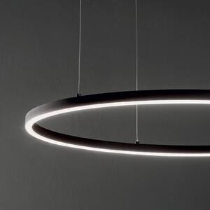 IDEAL LUX Ideal Lux LED závěsné světlo Oracle Slim Ø 50 cm černé 3 000 K, Černá, Obývací pokoj / jídelna, Hliník, Moderní