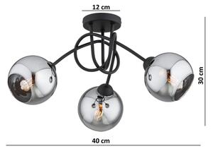 Brilagi - Přisazený lustr DIOR 3xE27/60W/230V černá/kouřová šedá