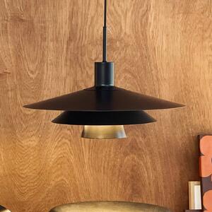 Dyberg Larsen Závěsné světlo Kay, Ø 50 cm, černé, kov, stmívatelný, Černá, Obývací pokoj / jídelna, kov, Design