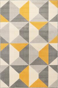 JUTEX Kusový koberec Novara 18241 272 šedá žlutá BARVA: Šedá, ROZMĚR: 80x150 cm