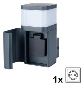 Brilagi - Venkovní nást. lampa se zás. SCHUKO PILLAR 1xG9/11W/230V IP44 antracit
