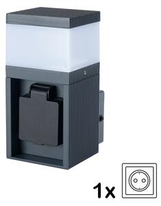 Brilagi - Venkovní lampa se zásuvkou SCHUKO PILLAR 1xG9/11W/230V IP44 antracit