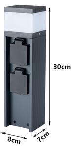Brilagi -Venkovní lampa se 2 zásuvkami SCHUKO PILLAR 1xG9/11W/230V IP44 antracit