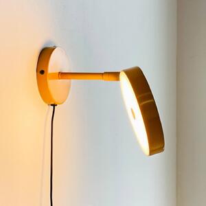 Dyberg Larsen LED nástěnné světlo Starlight, žlutá, Ø 14 cm, stmívatelné., stmívatelný, Žlutá / oranžová, Obývací pokoj / jídelna, kov, Design