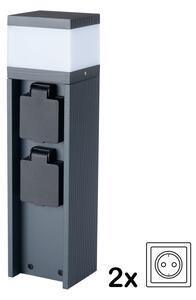 Brilagi -Venkovní lampa se 2 zásuvkami SCHUKO PILLAR 1xG9/11W/230V IP44 antracit