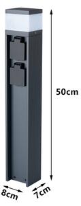 Brilagi -Venkovní lampa se 2 zásuvkami SCHUKO PILLAR 1xG9/11W/230V IP44 antracit