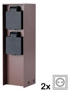 Brilagi - Venkovní zásuvkový sloupek PILLAR 2Z SCHUKO 230V IP44 hnědá