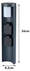 Brilagi - Venkovní lampa se 2 zásuvkami SCHUKO PILLAR 1xG9/11W/230V IP44 antrac