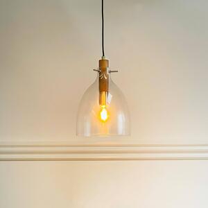 Dyberg Larsen Závěsné světlo Bistro, Ø 25 cm, průhledné, sklo, stmívatelný, Čirá / transparetní, Obývací pokoj / jídelna, Sklo, Design