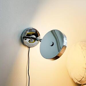 Dyberg Larsen LED nástěnné světlo Starlight, chrom Ø 14 cm, stmívatelné., stmívatelný, Chrom / stříbro, Obývací pokoj / jídelna, kov, Design