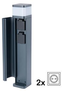 Brilagi -Venkovní lampa se 2 zásuvkami SCHUKO PILLAR 1xG9/11W/230V IP44 antracit