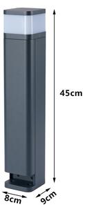 Brilagi -Venkovní lampa se 2 zásuvkami SCHUKO PILLAR 1xG9/11W/230V IP44 antracit