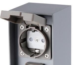 Brilagi - Venkovní zásuvkový sloupek PILLAR 2Z SCHUKO 230V IP44 stříbrná
