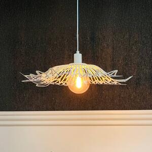 Dyberg Larsen Závěsné světlo Flora, perlově bílé, Ø 60 cm, kov, stmívatelný, Bílá / opál, Obývací pokoj / jídelna, kov, Design