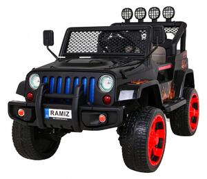 Ramiz Jeep Raptor 4x4, kožená sedačka, 2 místné černé s plameny PA.S2388.POM