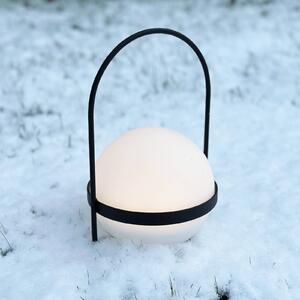 Dyberg Larsen LED solární lampa Summer, bílá/černá, výška 26 cm, stmívatelný, Černá, kov, Design