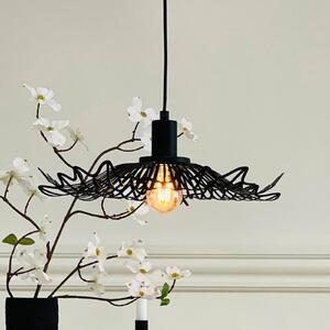 Dyberg Larsen Závěsné světlo Flora, matná černá, Ø 40 cm, kov, stmívatelný, Černá, Obývací pokoj / jídelna, kov, Design