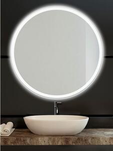 Amirro Moonlight Ronde Zrcadlo 100 cm s LED podsvíceným pískovaným okrajem, 411-200