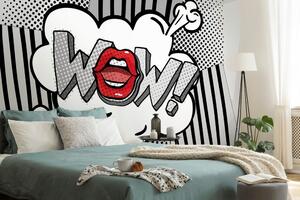 Samolepící tapeta stylový šedý pop art - WOW!