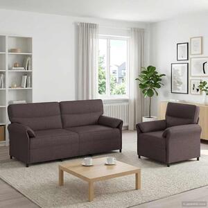 VidaXL Set pohovek 2 ks Textil [3424884] Barva: tmavě hnědá