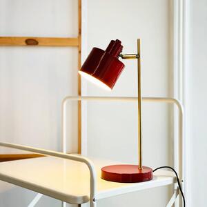Dyberg Larsen stolní lampa Ocean, tmavě červená, výška 43 cm, Červená, Obývací pokoj / jídelna, kov, Design