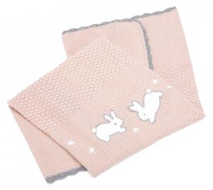 Pletená deka Králíčci růžová