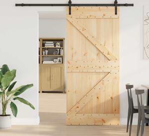 VidaXL Posuvné dveře NARVIK 80 x 210 cm (213,5 cm) Přirozená a černá [3445212]