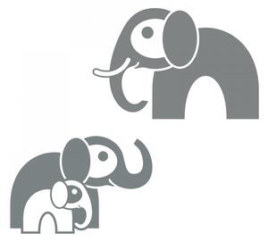 Pieris design Sloni - samolepka na zeď azurová