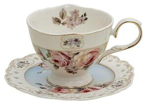 Clayre eff Porcelánový šálek s podšálkem