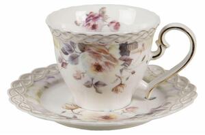 Clayre eff Porcelánový šálek s podšálkem