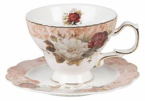 Clayre eff Porcelánový šálek s podšálkem