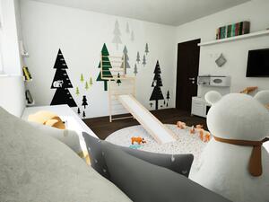Pieris design Strom se sovou - dětský metr na zeď bílá